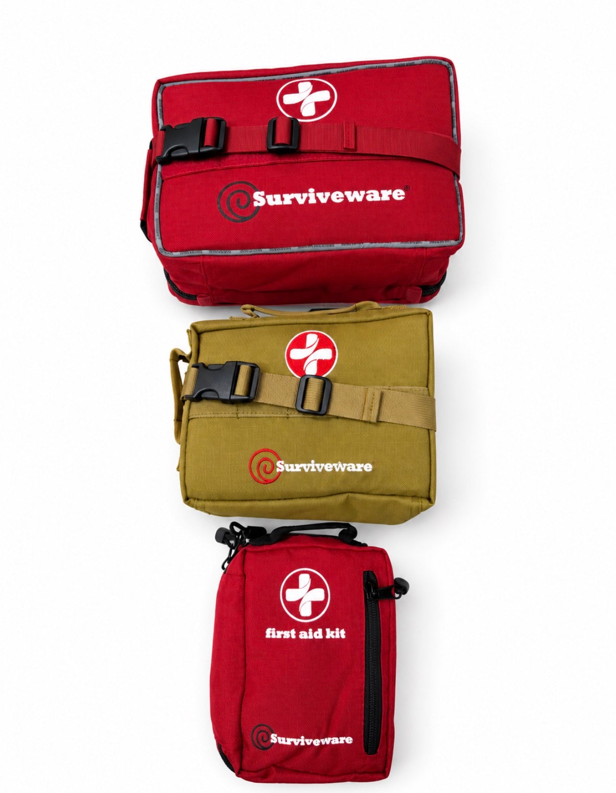 Surviveware Large Premium, Survival and Small Premium First Aid Kits