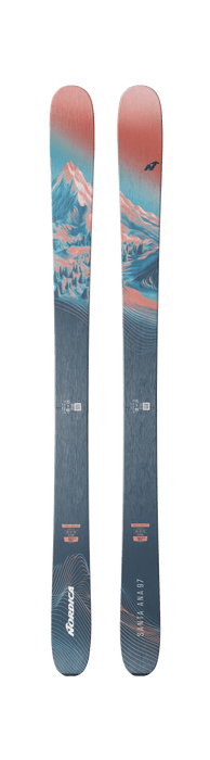Nordica Santa Ana 97 skis, Salmon/Turquoise/Navy