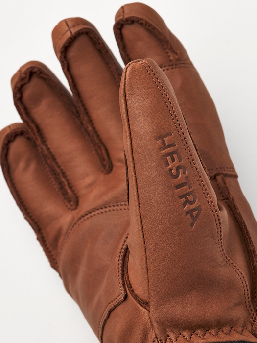 Hestra Fall Line 5-finger glove in Brown/Brown, palm view