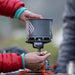 Jetboil Stash titanium burner lit