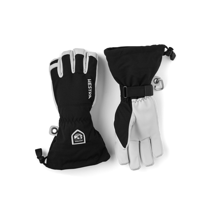 Hestra Army Leather Heli Ski 5-finger glove in Black