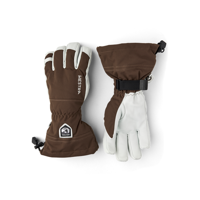 Hestra Army Leather Heli Ski 5-finger glove in Espresso