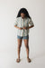 KAVU Fairhope shirt in Sea Stripe, on model