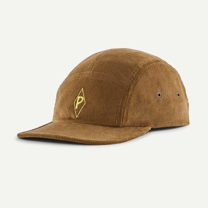 Patagonia Graphic Maclure Five-Panel Hat in Water People Mark: Coriander Brown