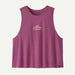 Patagonia Women's Capilene Cool Trail Cropped Tank Top in Fitz Roy Nimbus: Faded Magenta