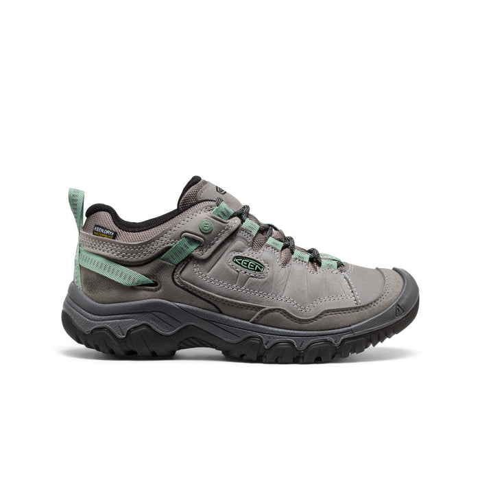 KEEN Women's Targhee IV Waterproof Hiking Shoe in Alloy/Granite Green, side view