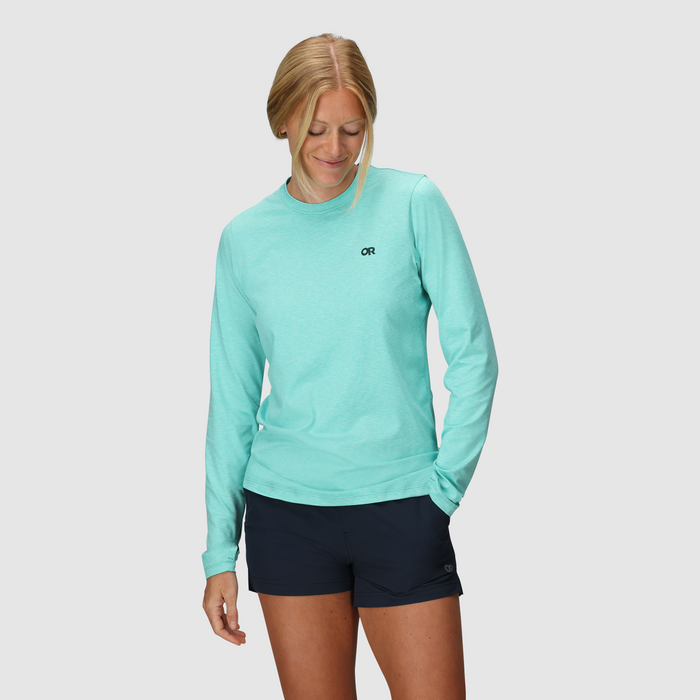 Outdoor Research Women's ActiveIce Spectrum Sun Long Sleeve Tee in Maldives Heather, view 1