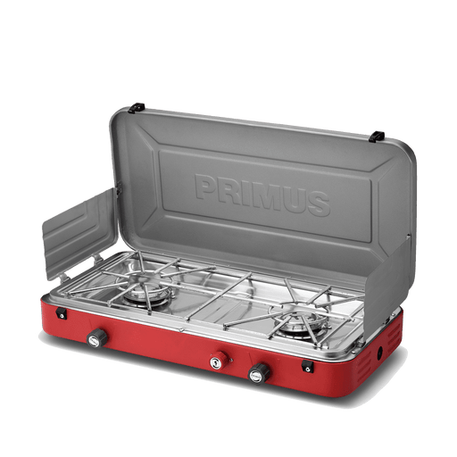Primus Profile two burner propane camp stove, open