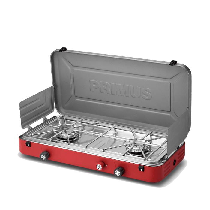 Primus Profile two burner propane camp stove, open
