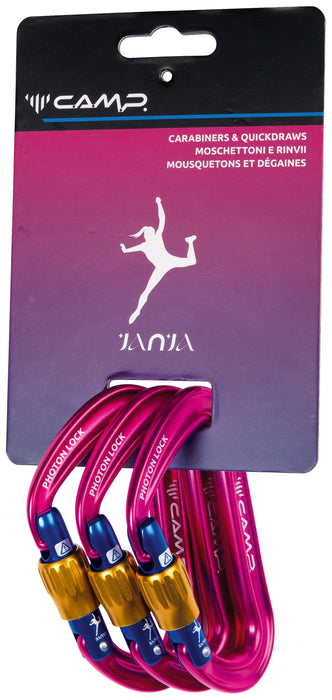 CAMP Photon Lock Janja 3 Pack fuchsia screw-gate carabiners