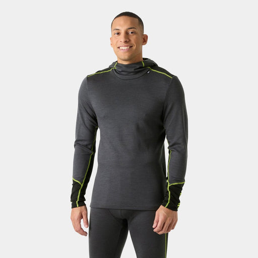 Helly Hansen Men's LIFA Merino Midweight Base Layer Hoodie in Thunder Grey