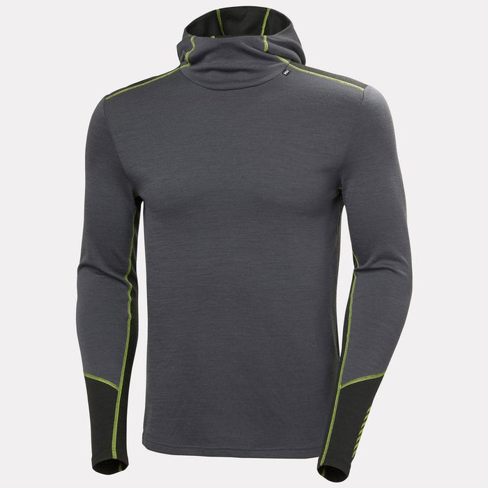 Helly Hansen Men's LIFA Merino Midweight Base Layer Hoodie in Thunder Grey