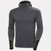 Helly Hansen Men's LIFA Merino Midweight Base Layer Hoodie in Thunder Grey