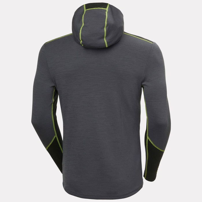 Helly Hansen Men's LIFA Merino Midweight Base Layer Hoodie in Thunder Grey