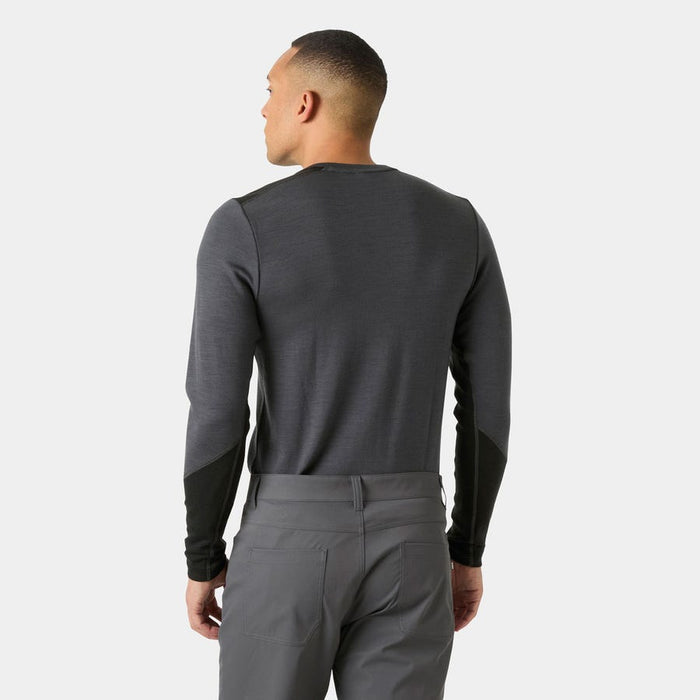 Helly Hansen Men's LIFA Merino Midweight Crew Base Layer in Thunder Grey