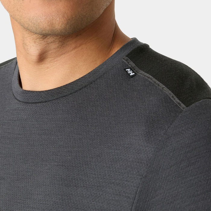 Helly Hansen Men's LIFA Merino Midweight Crew Base Layer in Thunder Grey