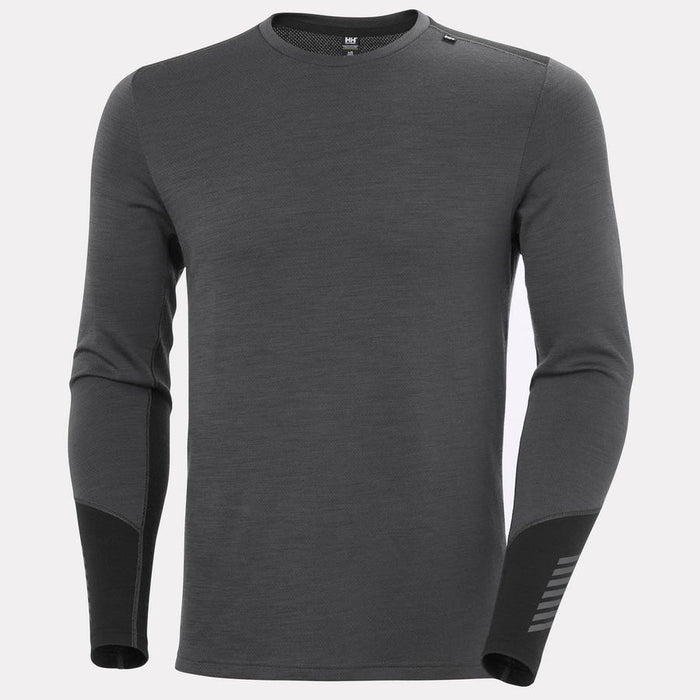 Helly Hansen Men's LIFA Merino Midweight Crew Base Layer in Thunder Grey