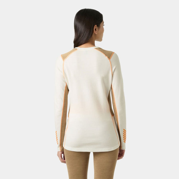 Helly Hansen Women's LIFA Merino Midweight Crew Base Layer in Snow