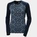 Helly Hansen Women's LIFA Merino Midweight Graphic Crew - Navy Nordic Rose