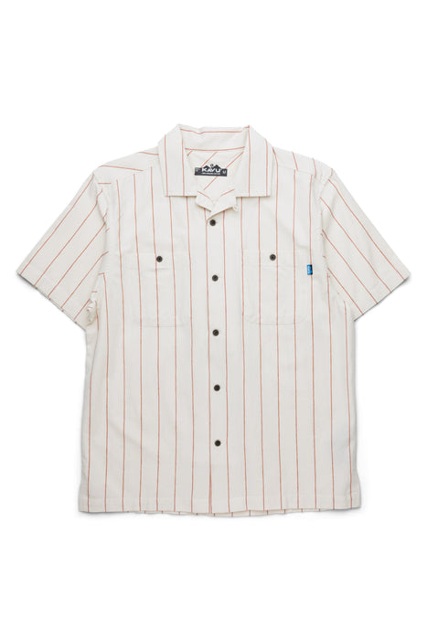 KAVU Island Bound shirt in Sand Stripe