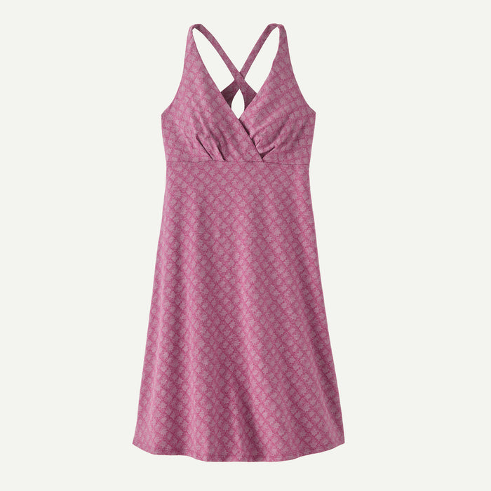 Patagonia Women's Amber Dawn Jersey Dress in Future Flowers: Faded Magenta