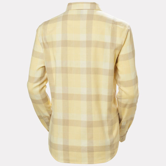 Helly Hansen Women's Lokka Organic Flannel Long Sleeve Shirt in Yellow Cream