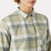 Helly Hansen Women's Lokka Organic Flannel Long Sleeve Shirt in Light Lav Box Stripe Plaid