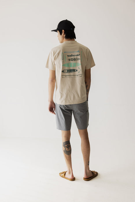 KAVU Paddle Out tee in Moonbeam, on model
