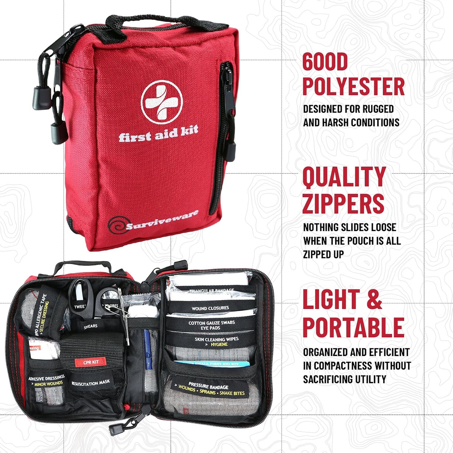 Small Premium First Aid Kit, 98 Pieces | Next Adventure