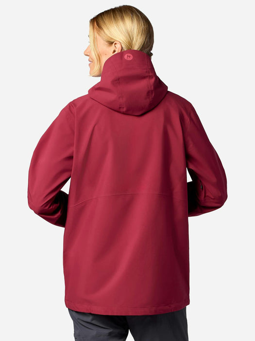 Marmot Women's PreCip Evo Pro Rain Jacket in Cosmos Red, detail