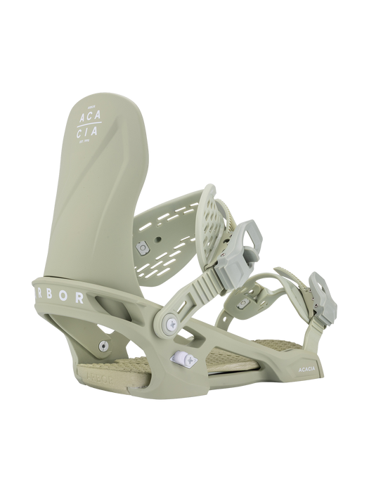 Arbor Acacia snowboard binding, Sage/White