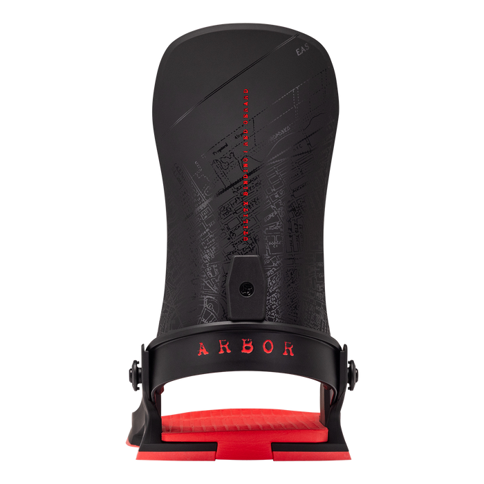 Arbor Utility snowboard binding, Red Gerard, alternate view