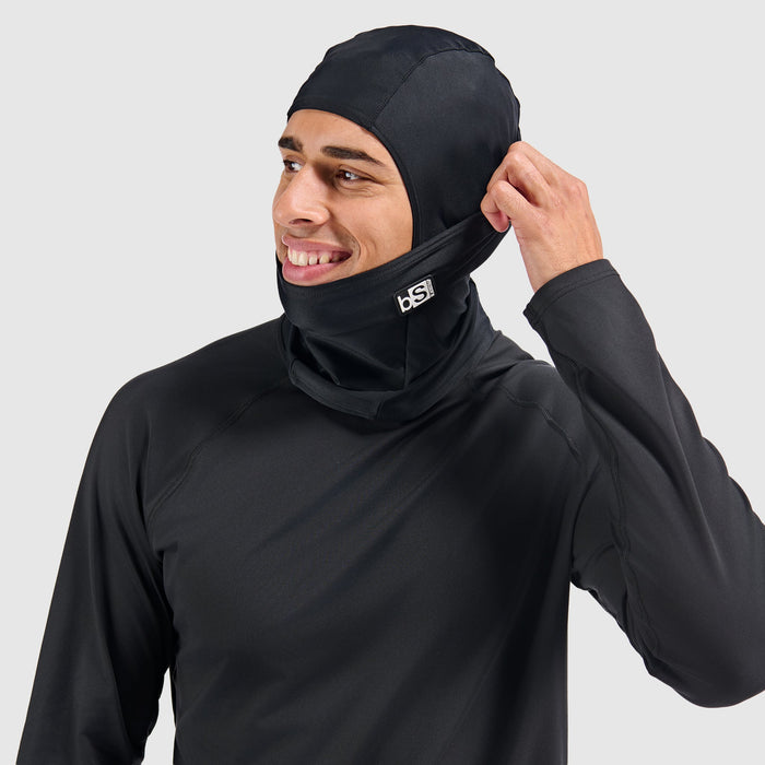 Blackstrap Hood Balaclava worn, front view