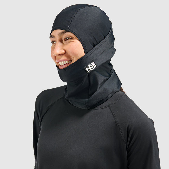 Blackstrap Hood Balaclava worn with goggles