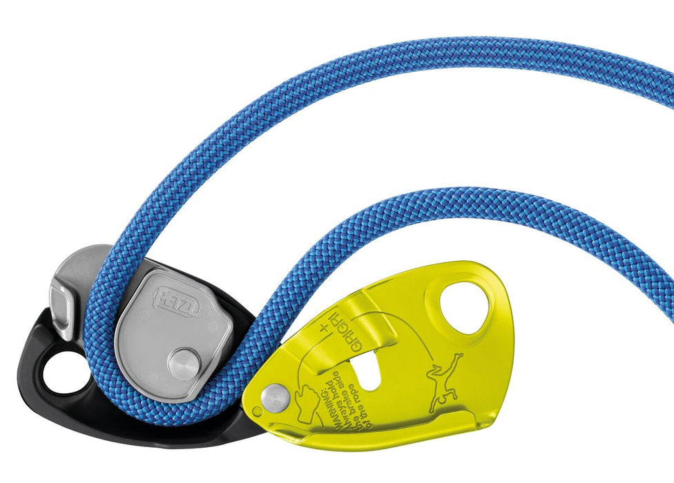 Petzl GRIGRI + detail, anti-panic handle