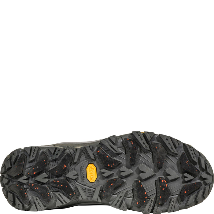 Oboz Men's Bangtail Mid Insulated Waterproof in Charcoal, bottom view with Vibram Arctic Grip outsole