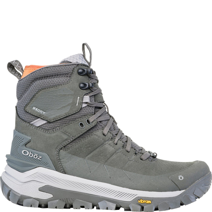 Oboz Men's Bangtail Mid Insulated Waterproof in Charcoal, outside view
