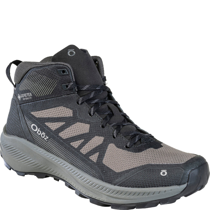 Oboz Men's Katabatic LT Mid GTX Waterproof in Black Sea, angled view