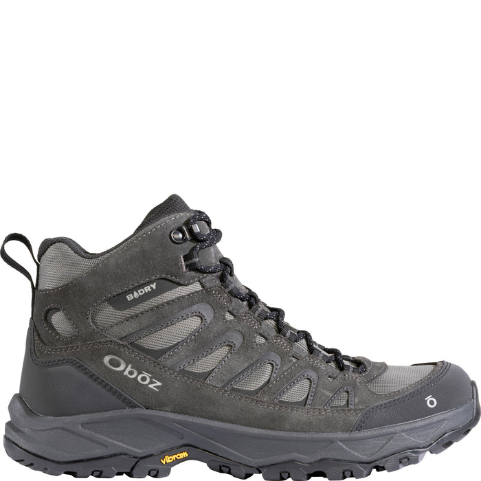 Oboz Men's Sawtooth Ascent Mid Waterproof in Charcoal, outside view