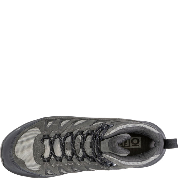 Oboz Men's Sawtooth Ascent Mid Waterproof in Charcoal, top view
