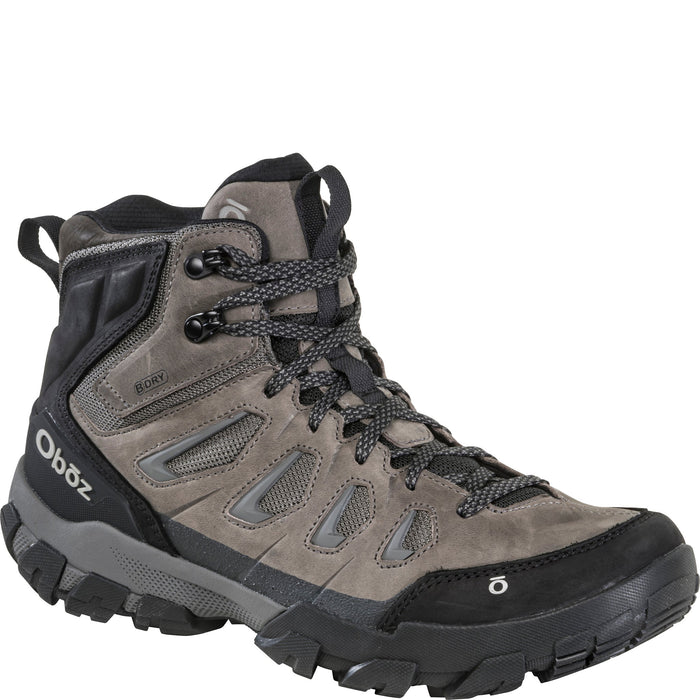 Oboz Men's Sawtooth X Mid Waterproof in Charcoal, angled view