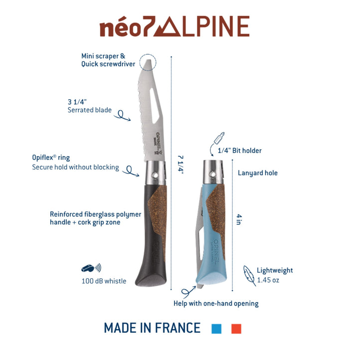Opinel Neo7 Alpine folding knife with fiberglass reinforced handle, view 3