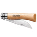 Opinel No.07 stainless steel folding knife with beechwood handle, view 2