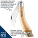 Opinel No.08 mushroom knife with curved blade and boar bristle brush, view 2