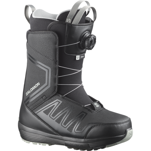 Salomon Pearl BOA 2027 women's snowboard boot in black, outside view