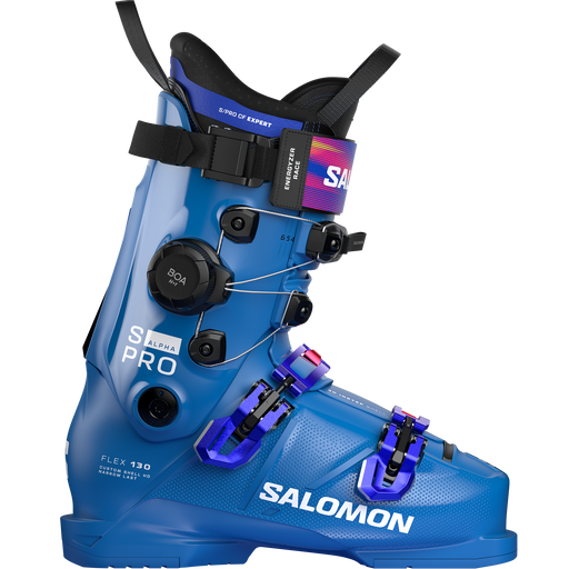 Salomon S/Pro Alpha C BOA 130 Ski Boots, Race Blue / White / Equipe Red