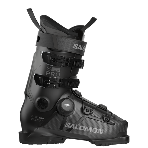Salomon S/Pro Supra S BOA 100 Ski Boots, Black / Beluga Met. / Dark Grey Met.