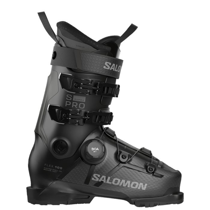 Salomon S/Pro Supra S BOA 100 Ski Boots, Black / Beluga Met. / Dark Grey Met.