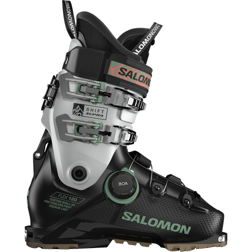 Salomon Shift Supra S BOA 120 Ski Boots, Black / Cool Gray 5 / Shale Green