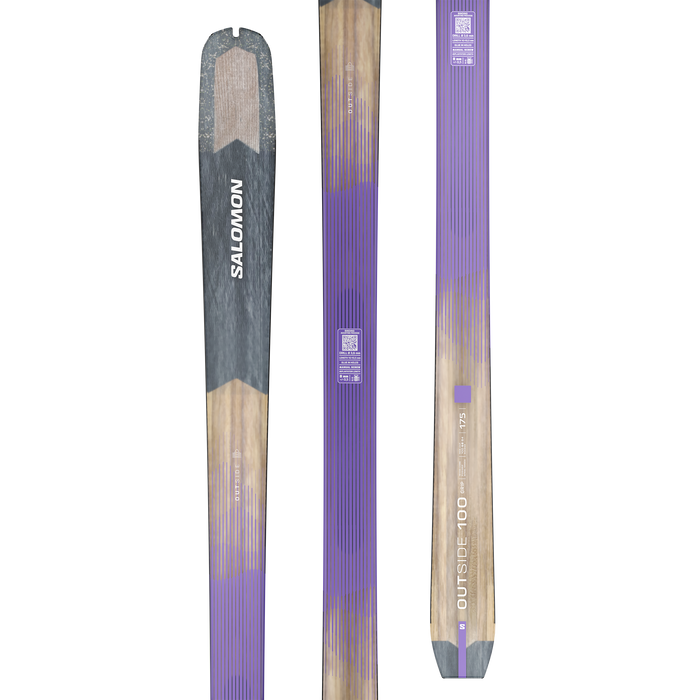 Salomon Outside 100 Grip skis side and base view